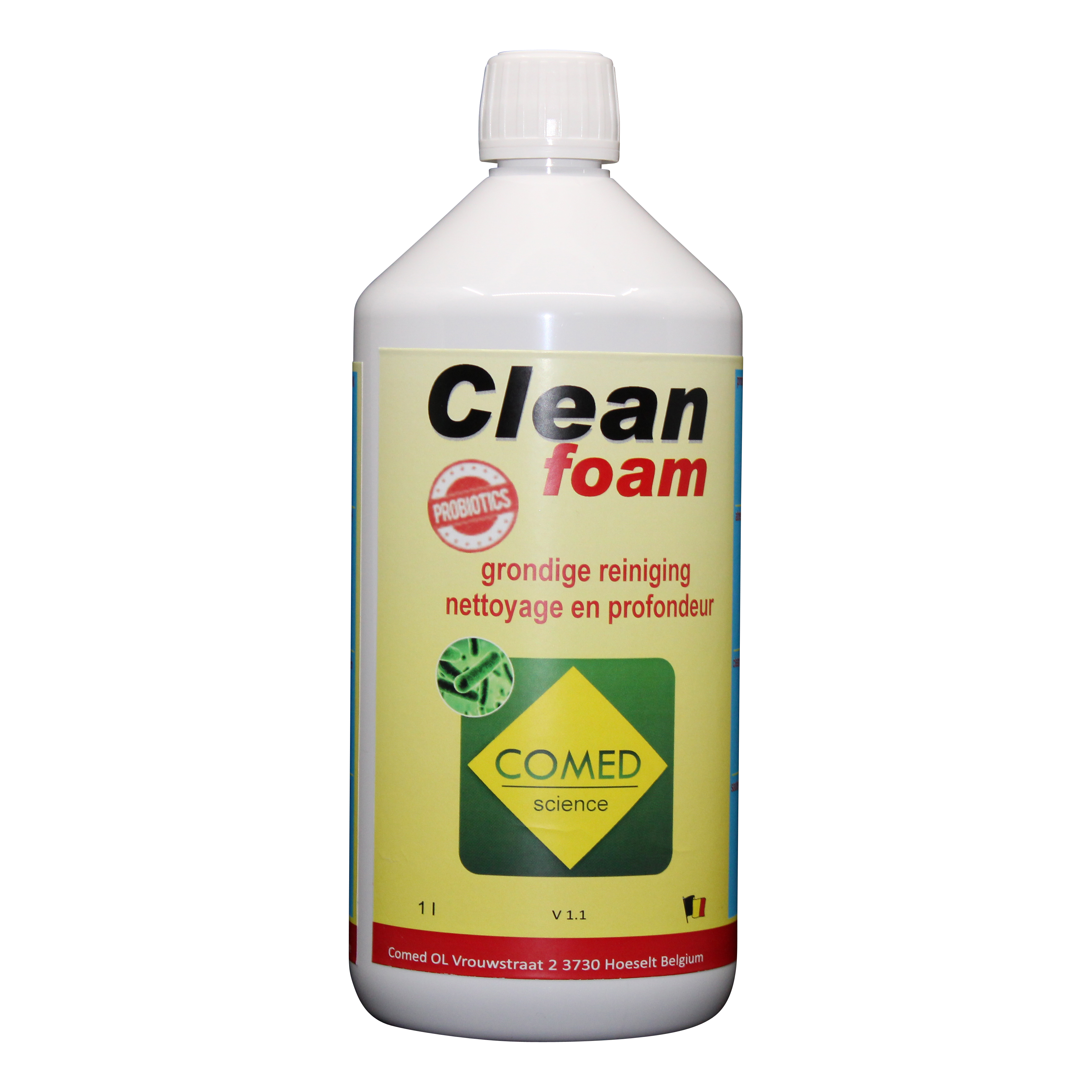 Comed Clean Foam (UNICO LIMPIADOR DE SUPERFICIES CON probioticos y prebioticos liquido) COMED 1 LITRO.