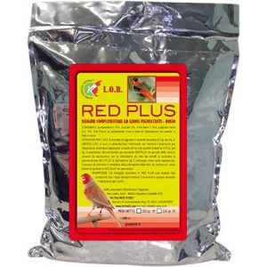 Red Plus LOR es un pigmento rojo basado en cantaxantina para pájaros de factor rojo CONTENIDO 7.75% de cantaxantina, 5% de azúcares, ß-caroteno 1.75%, soporte inerte Q.B. 100. INSTRUCCIONES DE USO Red Plus Lor debe agregarse en una cantidad máxima de 6/kg de LOR UNIFEED. En el caso de utilizar una alimentación basada en semillas y pasta agregar hasta un máximo de 8 gr/kg de pastoncino. Administre RED PLUS diariamente durante el período de muda de los pájaros. Para pigmentar a los pichones se aconseja empezar a administrar el colorante RED PLUS. los reproductores al menos 2 semanas antes de la puesta. ADVERTENCIA: El exceso de tinte puede evaluarse por el color de las heces. Si son de color rojo reducir la cantidad de RED PLUS. La dosis excesiva de RED PLUS puede causar decoloración fuera de los estándares requeridos y también puede causar anormalidades metabólicas en las aves. FORMATO; 50Grs, 200 Grs, 500 Grs,